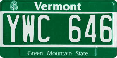 VT license plate YWC646