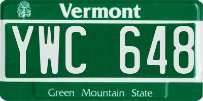 VT license plate YWC648