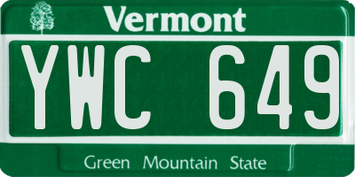 VT license plate YWC649