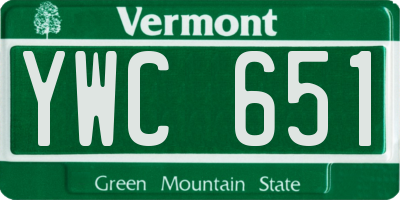 VT license plate YWC651