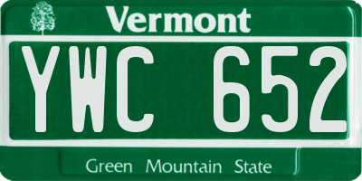 VT license plate YWC652