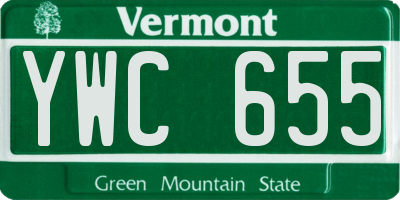 VT license plate YWC655