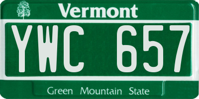 VT license plate YWC657
