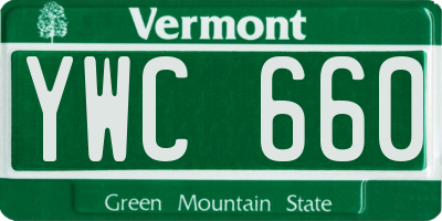 VT license plate YWC660
