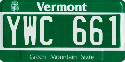 VT license plate YWC661