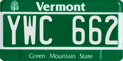 VT license plate YWC662