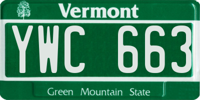 VT license plate YWC663