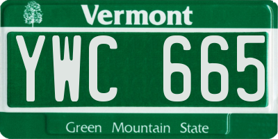 VT license plate YWC665