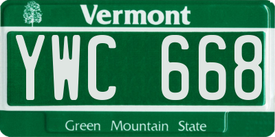 VT license plate YWC668