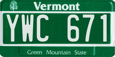 VT license plate YWC671