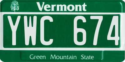 VT license plate YWC674