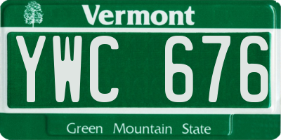 VT license plate YWC676