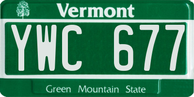 VT license plate YWC677