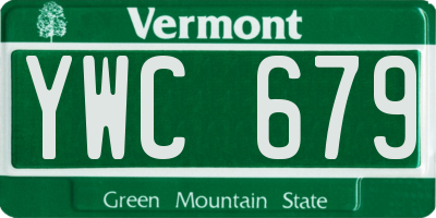 VT license plate YWC679