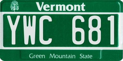 VT license plate YWC681