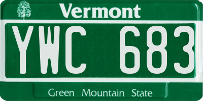 VT license plate YWC683