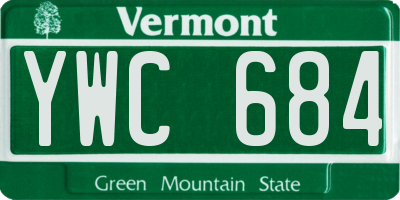 VT license plate YWC684