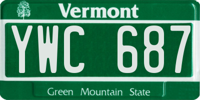 VT license plate YWC687