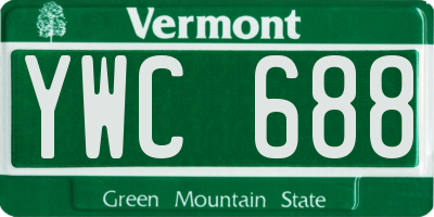 VT license plate YWC688