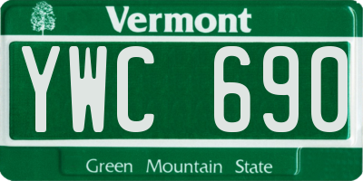 VT license plate YWC690