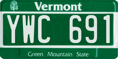 VT license plate YWC691