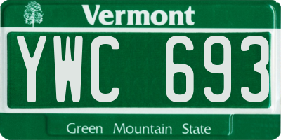 VT license plate YWC693