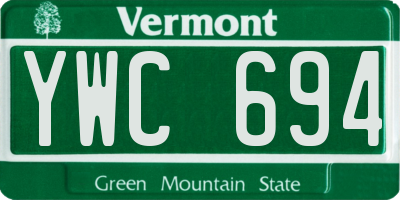 VT license plate YWC694