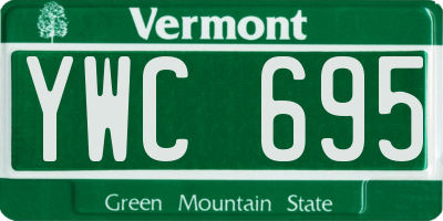 VT license plate YWC695