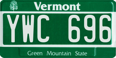 VT license plate YWC696