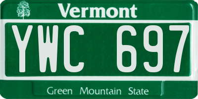 VT license plate YWC697