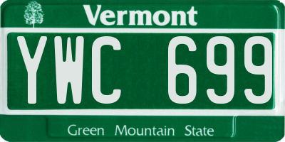 VT license plate YWC699