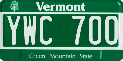 VT license plate YWC700