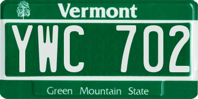 VT license plate YWC702