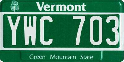VT license plate YWC703