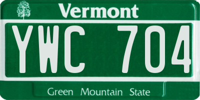 VT license plate YWC704