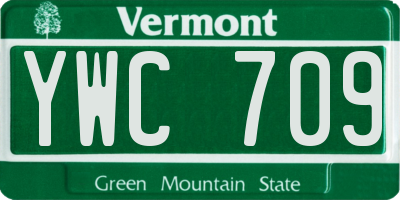 VT license plate YWC709