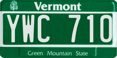VT license plate YWC710