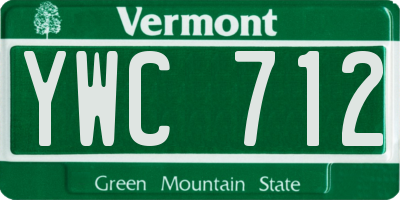 VT license plate YWC712