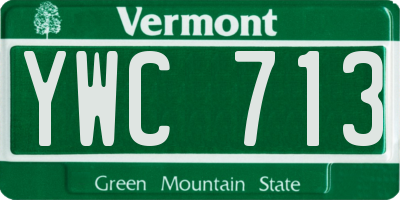 VT license plate YWC713