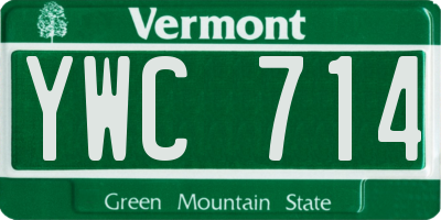 VT license plate YWC714