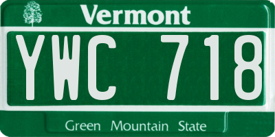 VT license plate YWC718