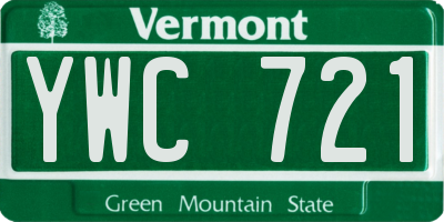 VT license plate YWC721
