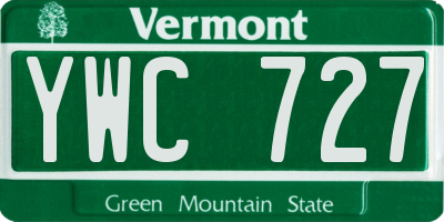 VT license plate YWC727