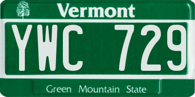 VT license plate YWC729
