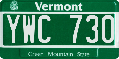 VT license plate YWC730