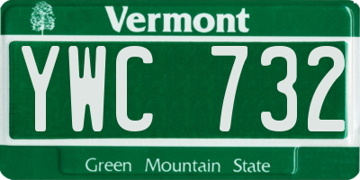 VT license plate YWC732