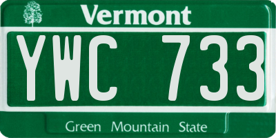 VT license plate YWC733