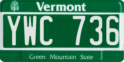 VT license plate YWC736