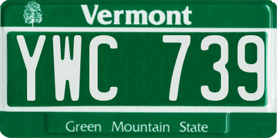 VT license plate YWC739