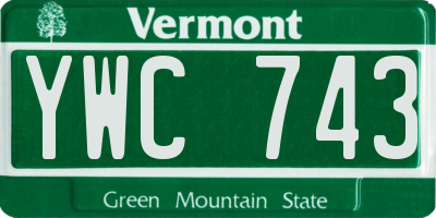 VT license plate YWC743